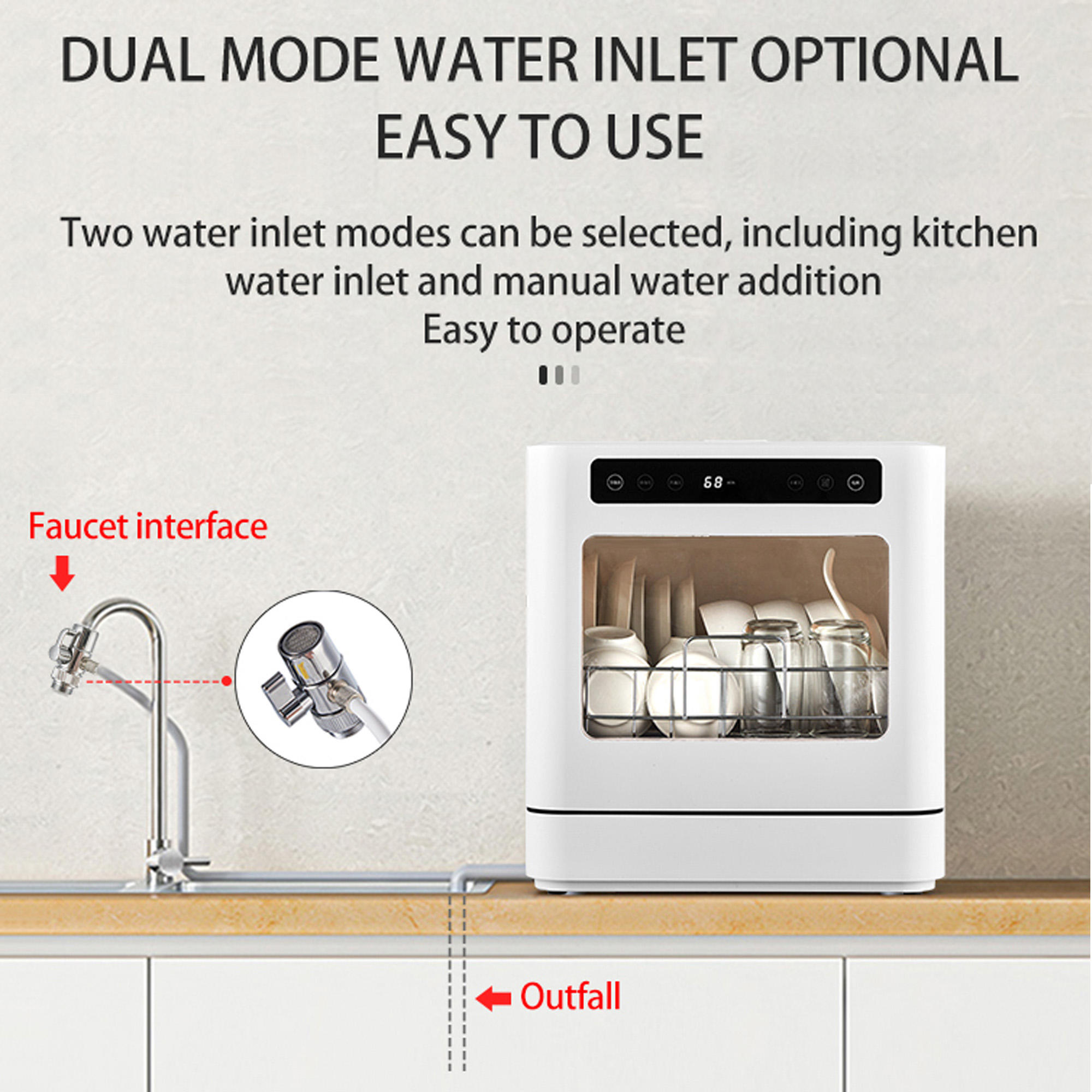 Мини-посудомоечная машина Qiaolekang QTK-T08