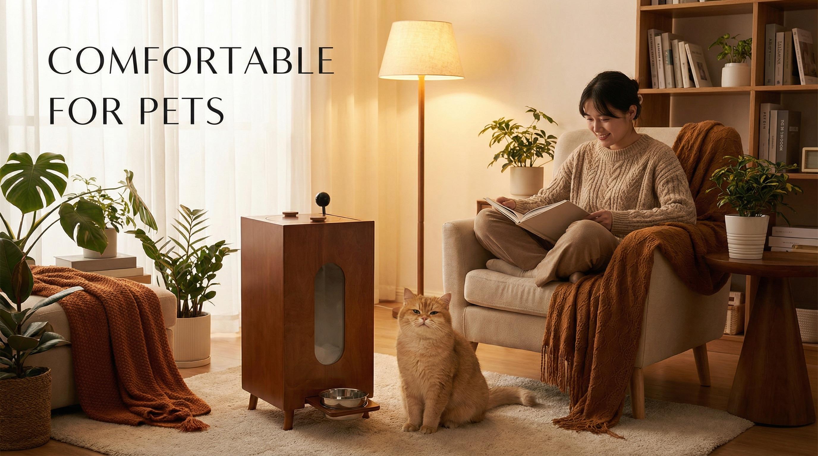 Премиальная приподнятая кормушка-дозатор для животных