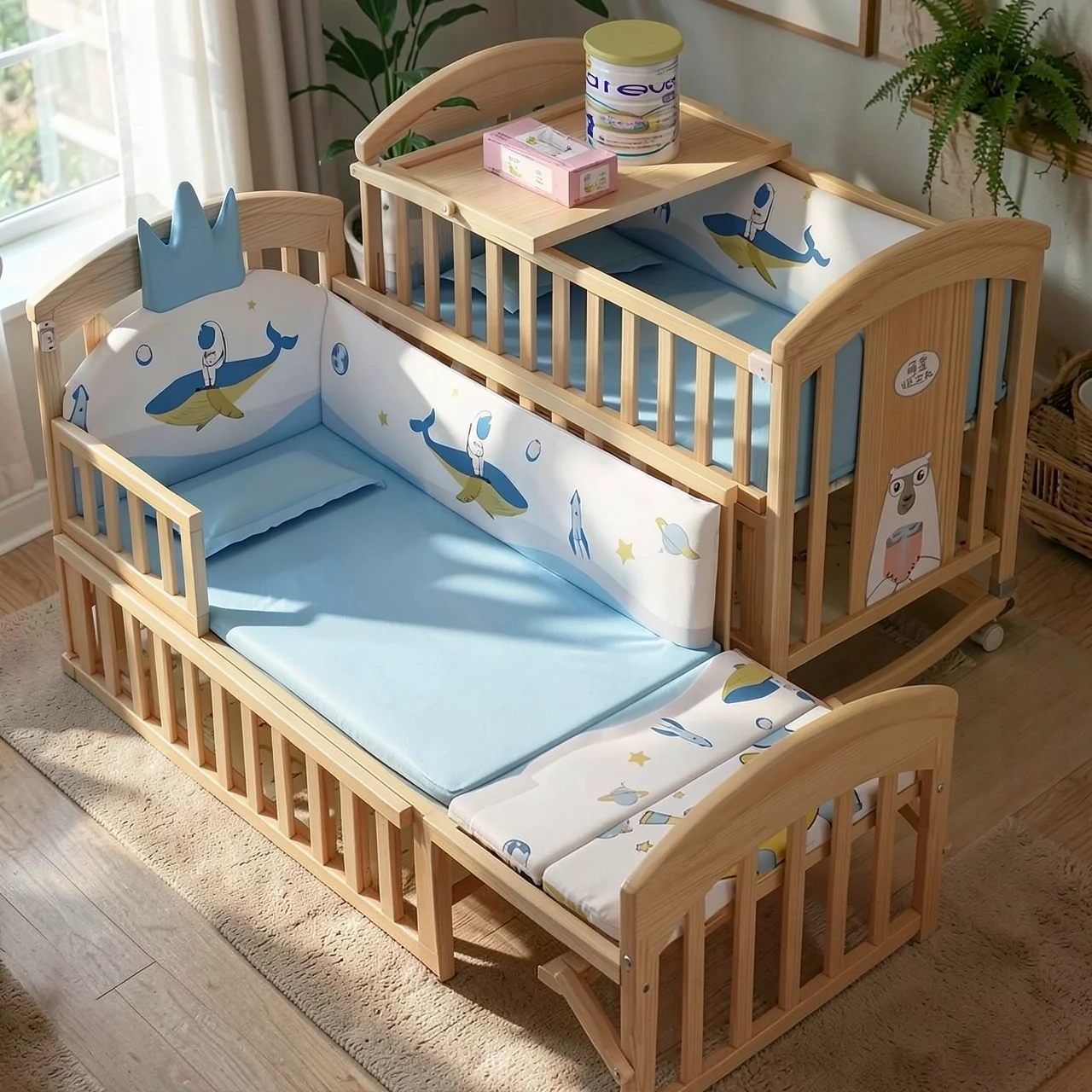 Детская кроватка-колыбель Betami 107A из массива сосны