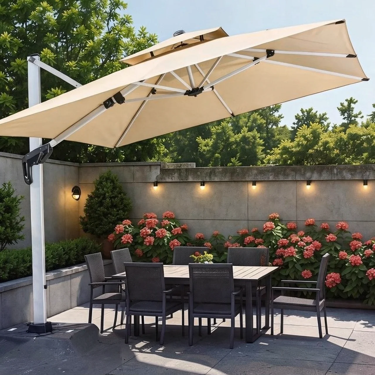 Outdoor sunshade, courtyard umbrella shed, sun umbrella, commercial stall, outdoor Roman umbrella, garden villa, outdoor Roman umbrella