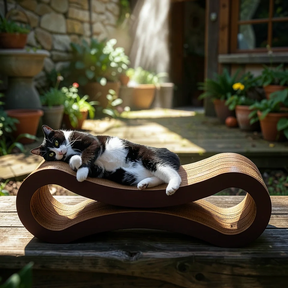 Когтеточка-шезлонг для кошек KunMeow, 8-образная, 86 см