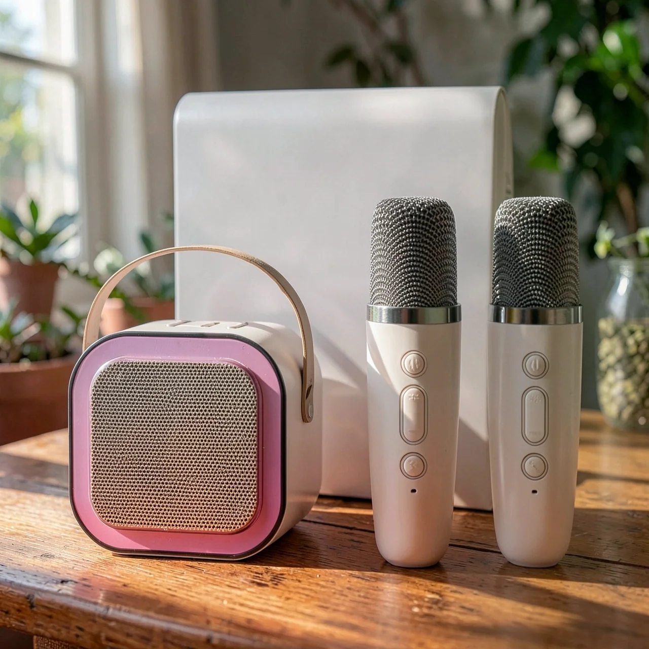 Беспроводной караоке-комплект Джин Мейсюн с микрофонами и Bluetooth-колонкой