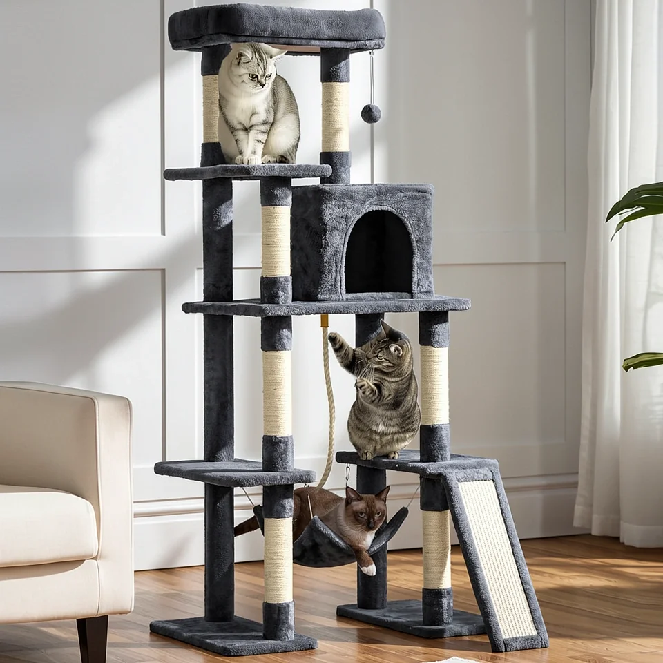 Кошачий игровой комплекс с когтеточкой (большая рама для лазания) модель K036