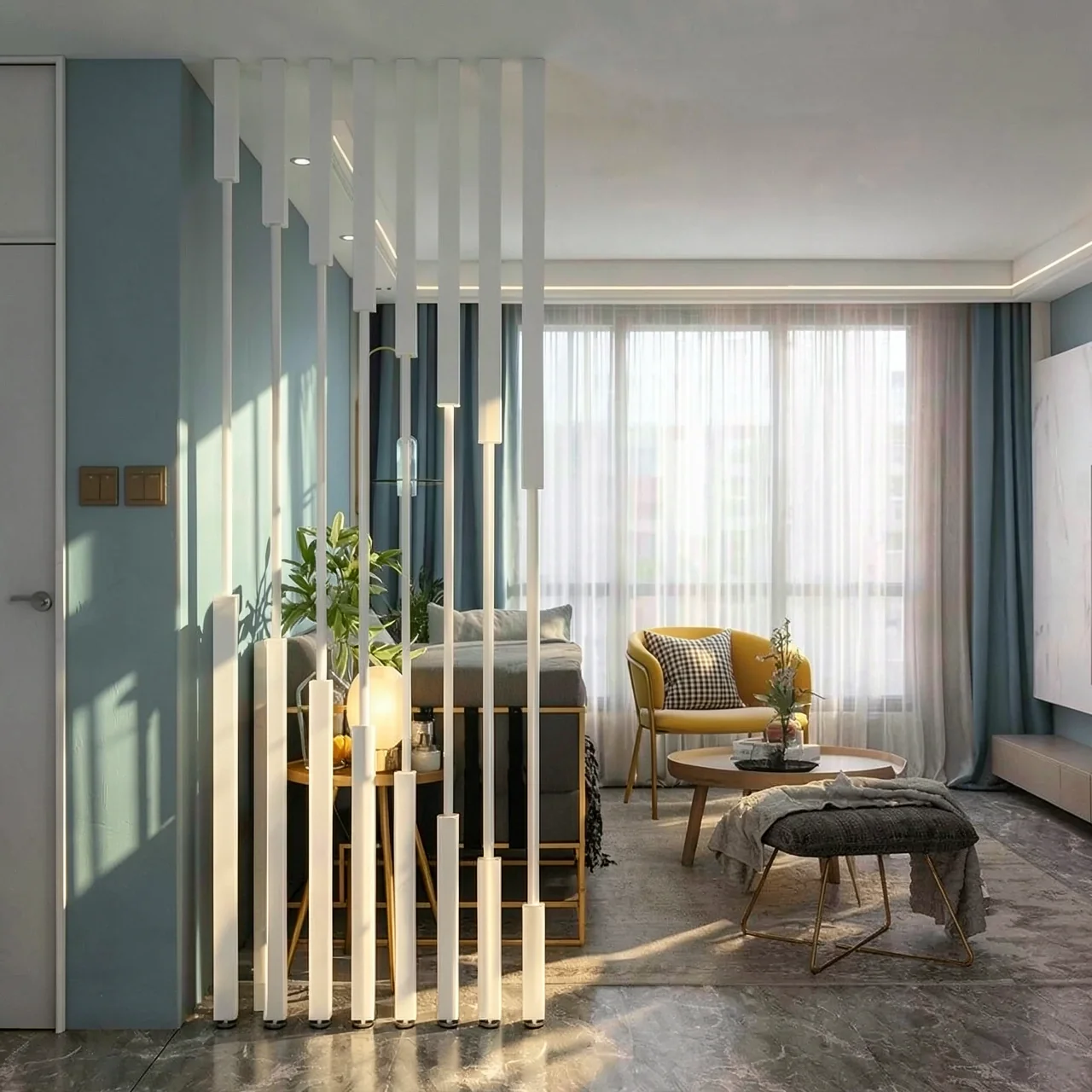 Декоративная металлическая перегородка Nordic Light Luxury
