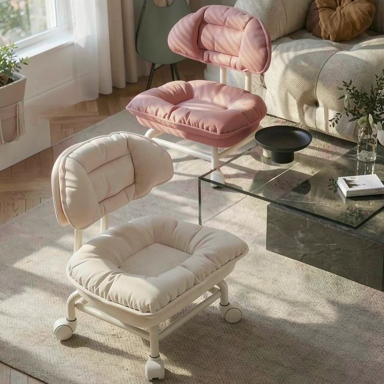 Универсальное колесо маленький стул Backrest шкив с низким табуретом в Интернете знаменитость детское кресло домохозяйство детское артефакт облачный табурет