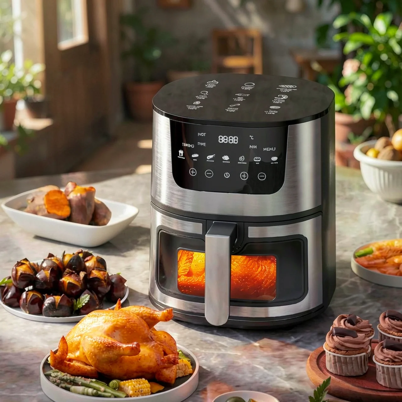 Аэрогриль многофункциональный Silver Crest 7L с визуальным окном