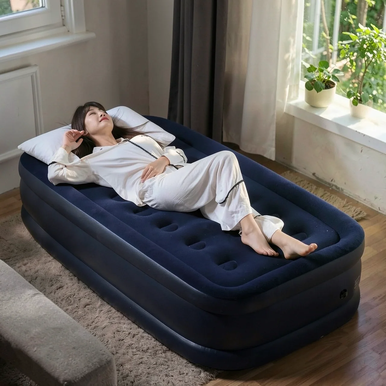 Надувной матрас Chunyu Furniture с помпой и подушкой