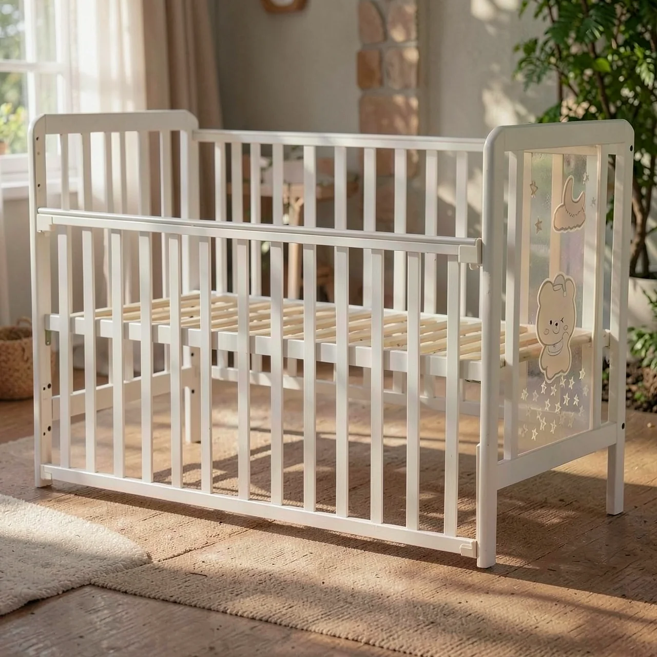 Детская кроватка из натурального дерева Hebkids KLD-619/139 белая