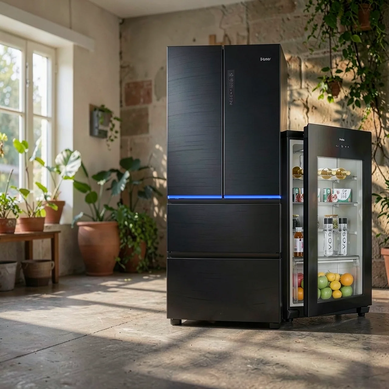 Haier Holrigrator Ice Bar 411 литр французский мульти -деревенский холодильник 137 -литровый дом использует ледяной батон