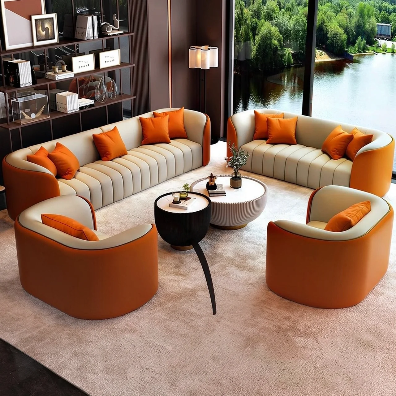 Комплект мягкой мебели для офиса и салонов красоты Qiao Yiqiao Furniture в скандинавском стиле