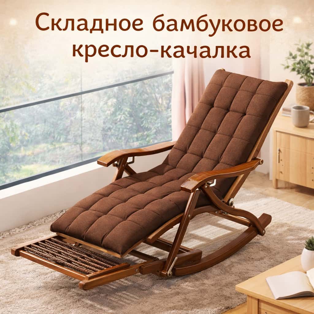 Складное бамбуковое кресло-качалка