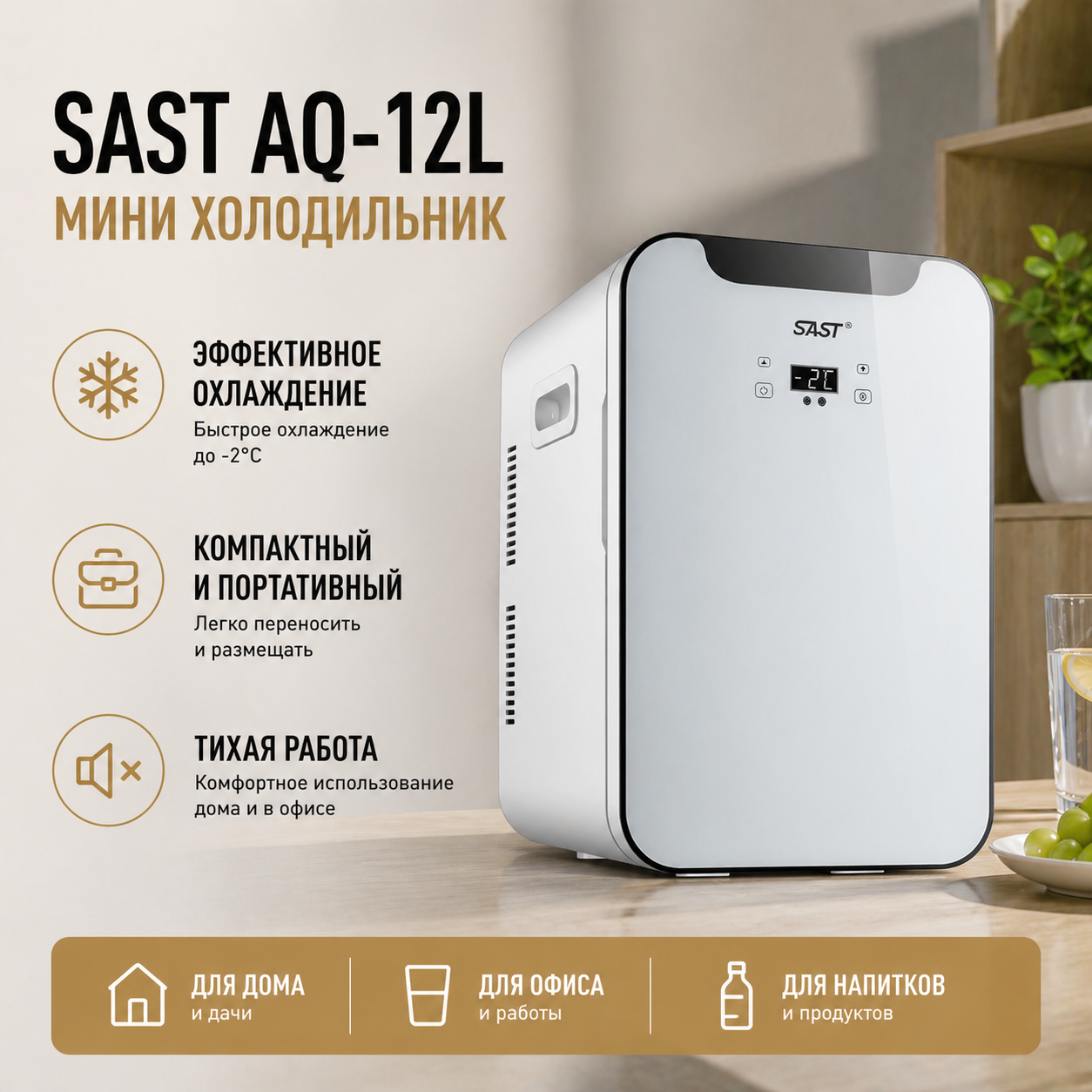 Мини-холодильник SAST AQ-12L портативный