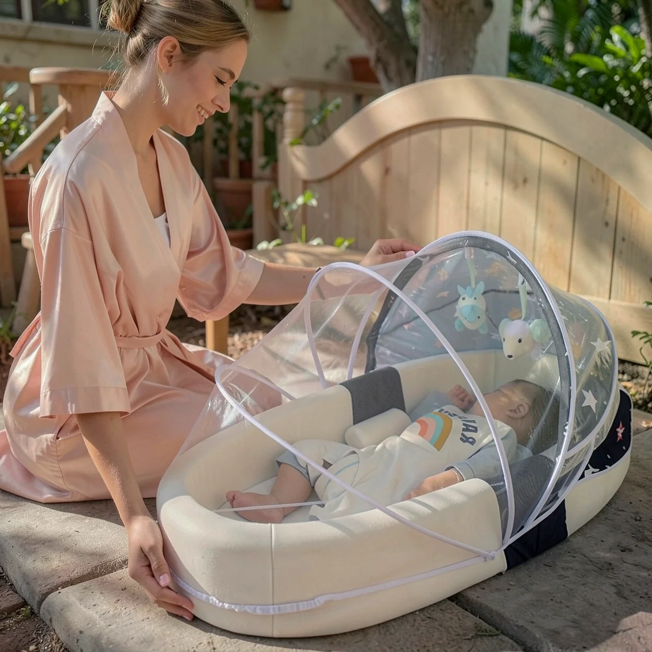 Портативная складная кроватка для новорожденных Pavilion Tongiu Deluxe Model