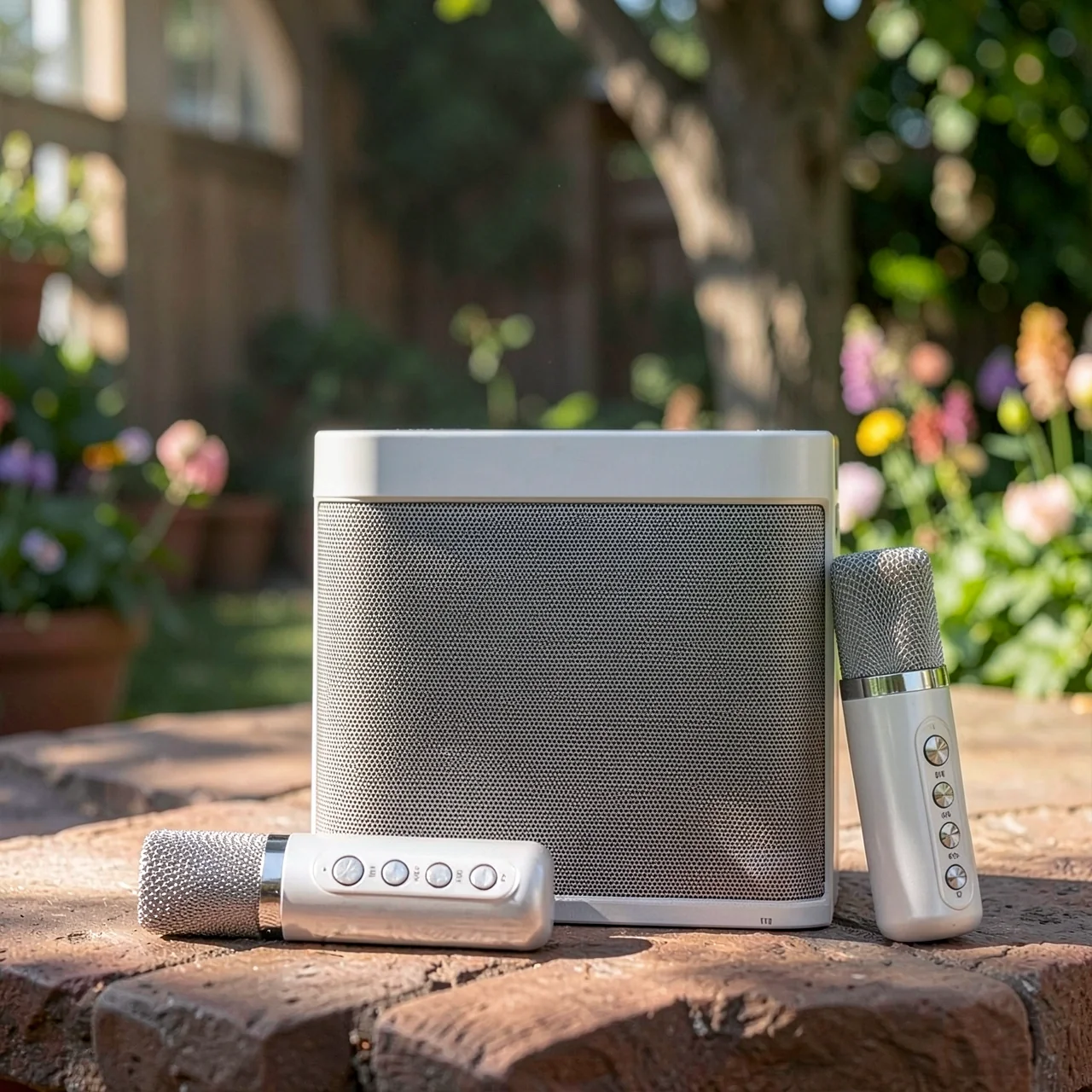 Беспроводной караоке-комплект с Bluetooth колонкой и двумя микрофонами