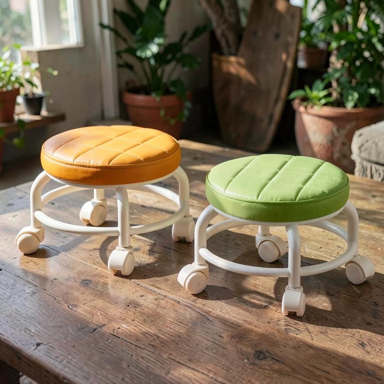 Стул-табурет на колесиках с лапками Zhengkai Furniture