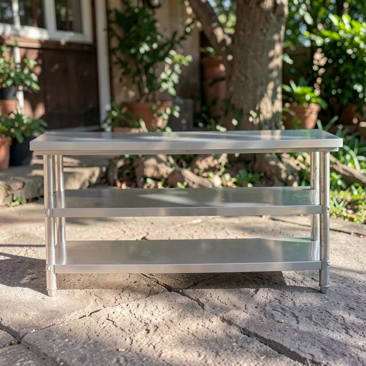 Free shipping disassembly and assembly double-layer stainless steel workbench, restaurant kitchen operation desk, workbench, loading table, packaging table top