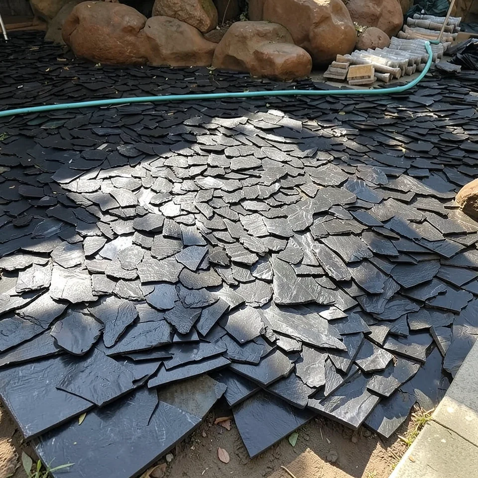 Натуральный черный сланец Qingpu Stone для бассейнов и ландшафта