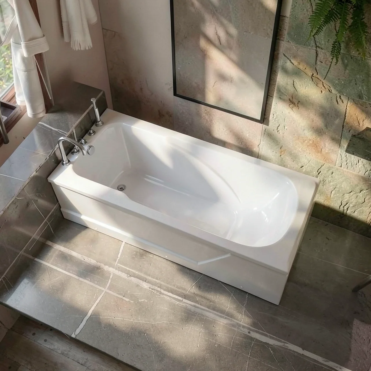 Ванна акриловая Archimedes AJ-1770W с гидромассажем и юбкой