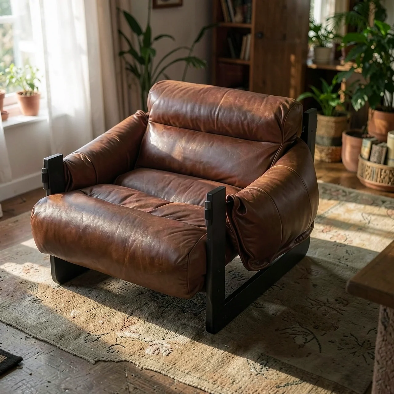 Кресло-реклайнер Talia Furniture в винтажном стиле из кожи