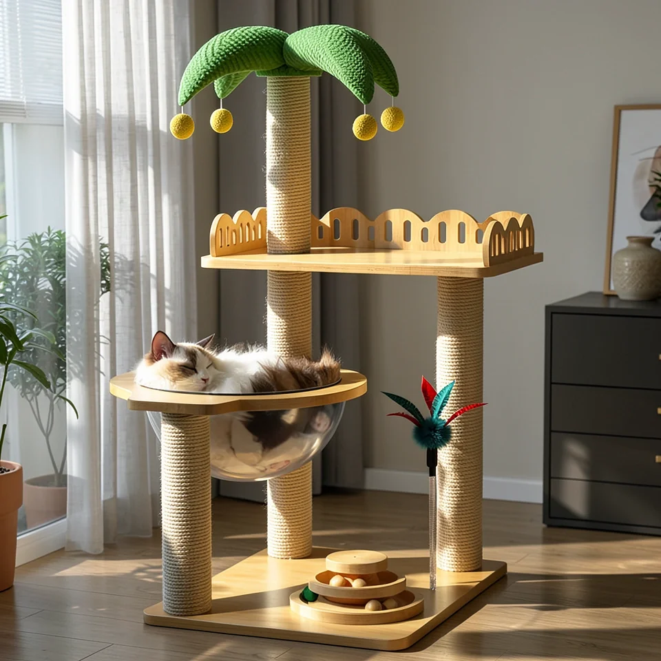 Кошачий игровой комплекс «Дерево с гамаком» HZG-45