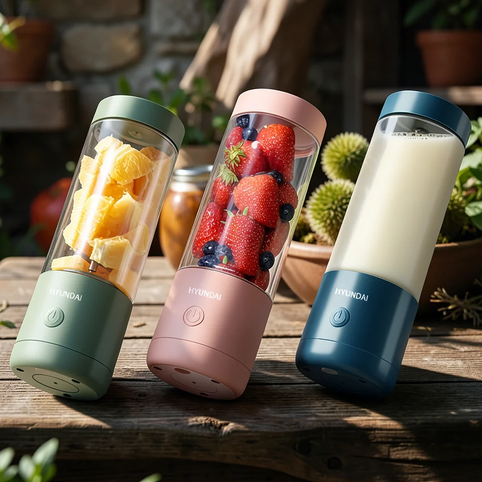 Портативный электрический блендер-миксер Smoothie Blender Retro Blue