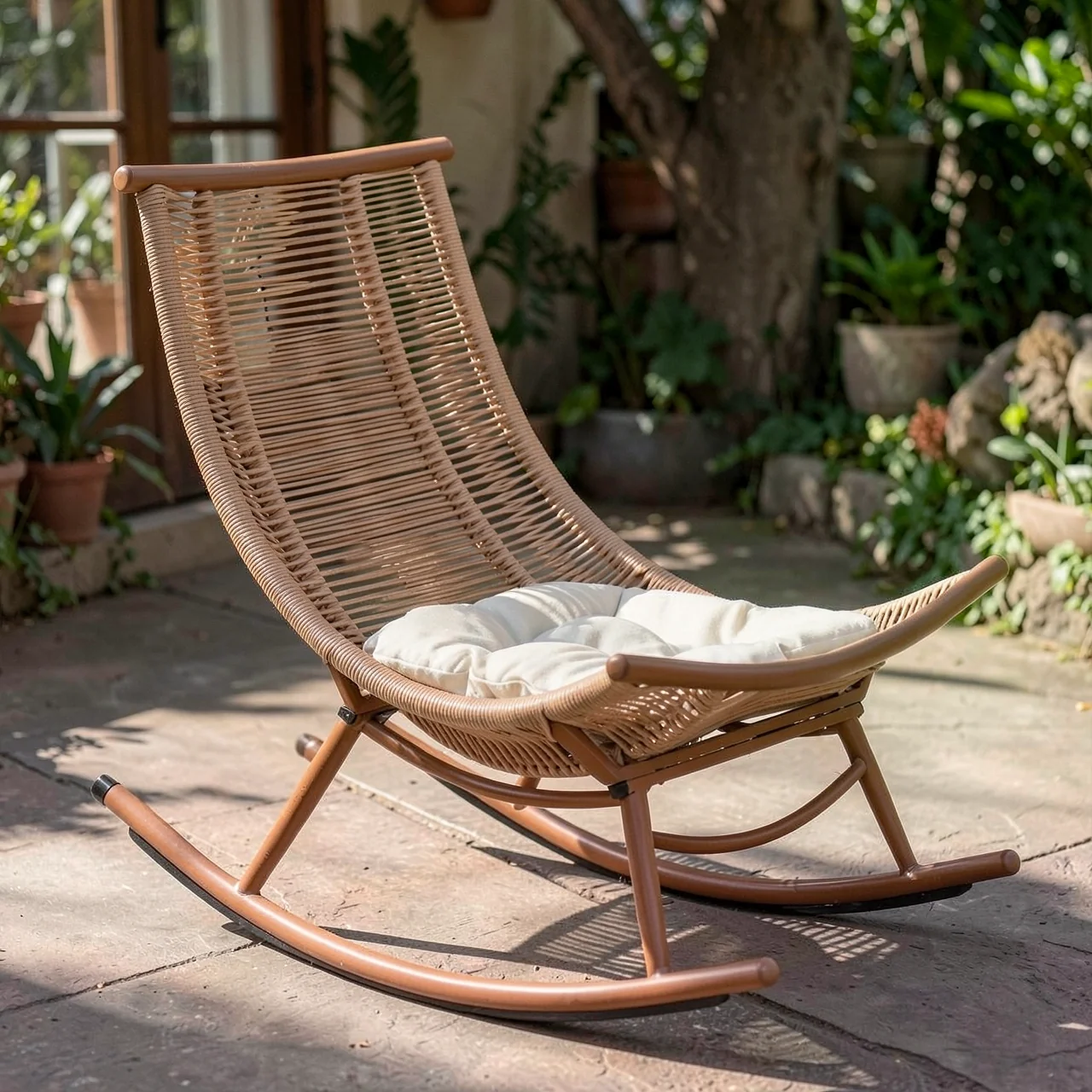 Lazy sofa rattan lounge chair can sleep on the balcony, home use leisure chair, living room nap chair, internet famous rocking chair