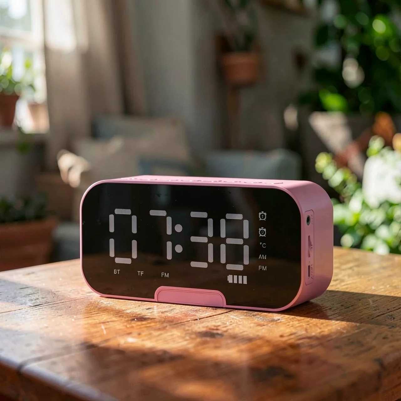 Умная Bluetooth-колонка будильник Q5 с зеркальным экраном