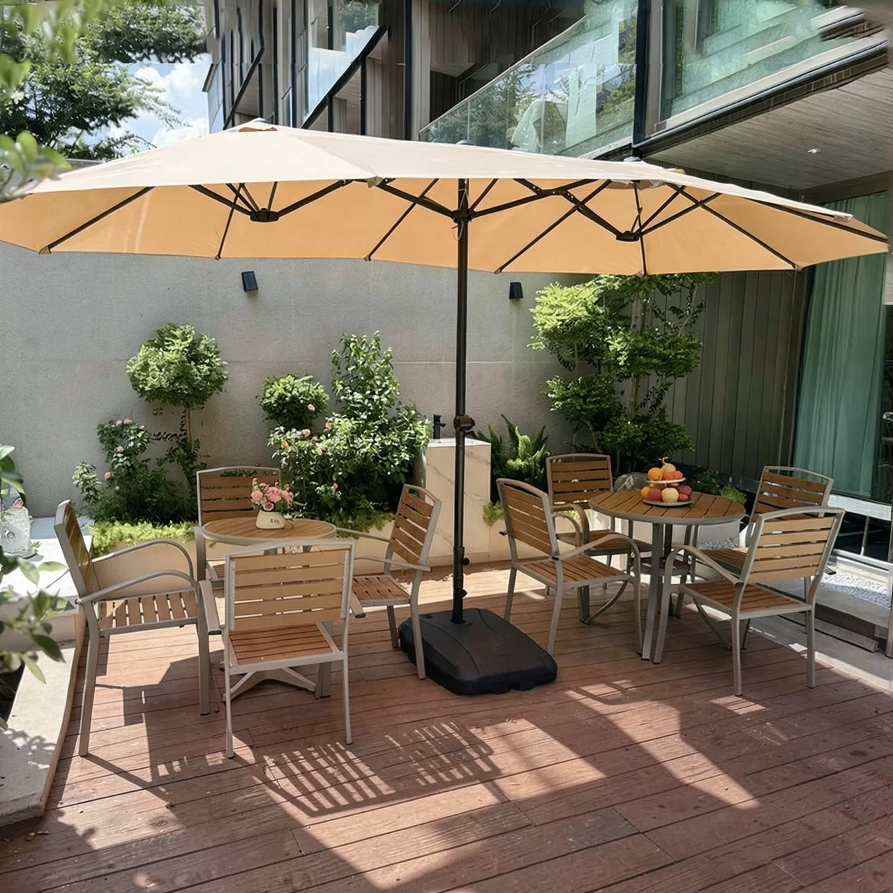 Outdoor Umbrella, Courtyard Umbrella, Sunshade Umbrella, Courtyard Roman Umbrella, Large Sun Umbrella, UV resistant Double Head Design