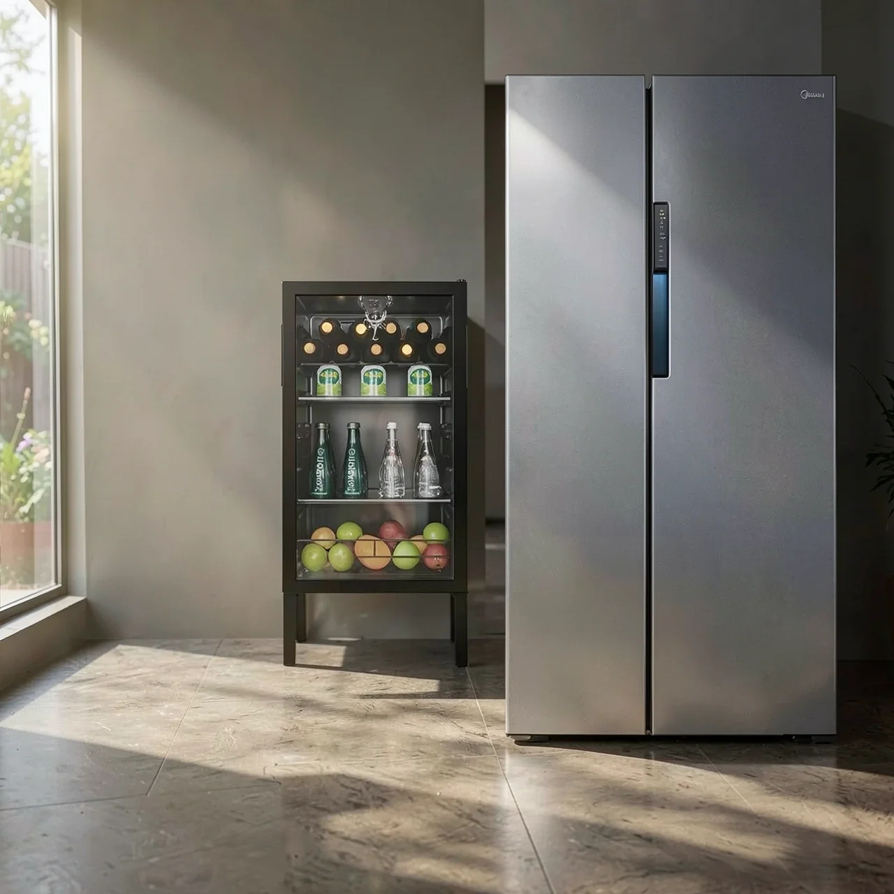 [Icy Cold Set] Midea 606L Пары крупных холодильников 95 литров из маленькой гостиной Ледяной батон