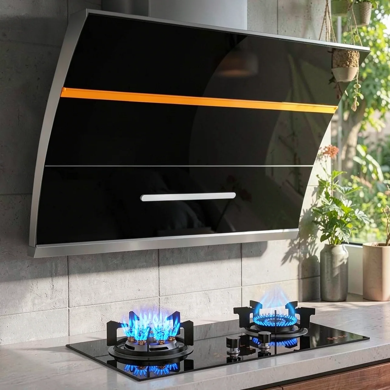 Оптовая крупная всасывающая капюшона House House Kitchen Swee Suction Suction Dual -Motor Small Automatic Clean Drange Hood
