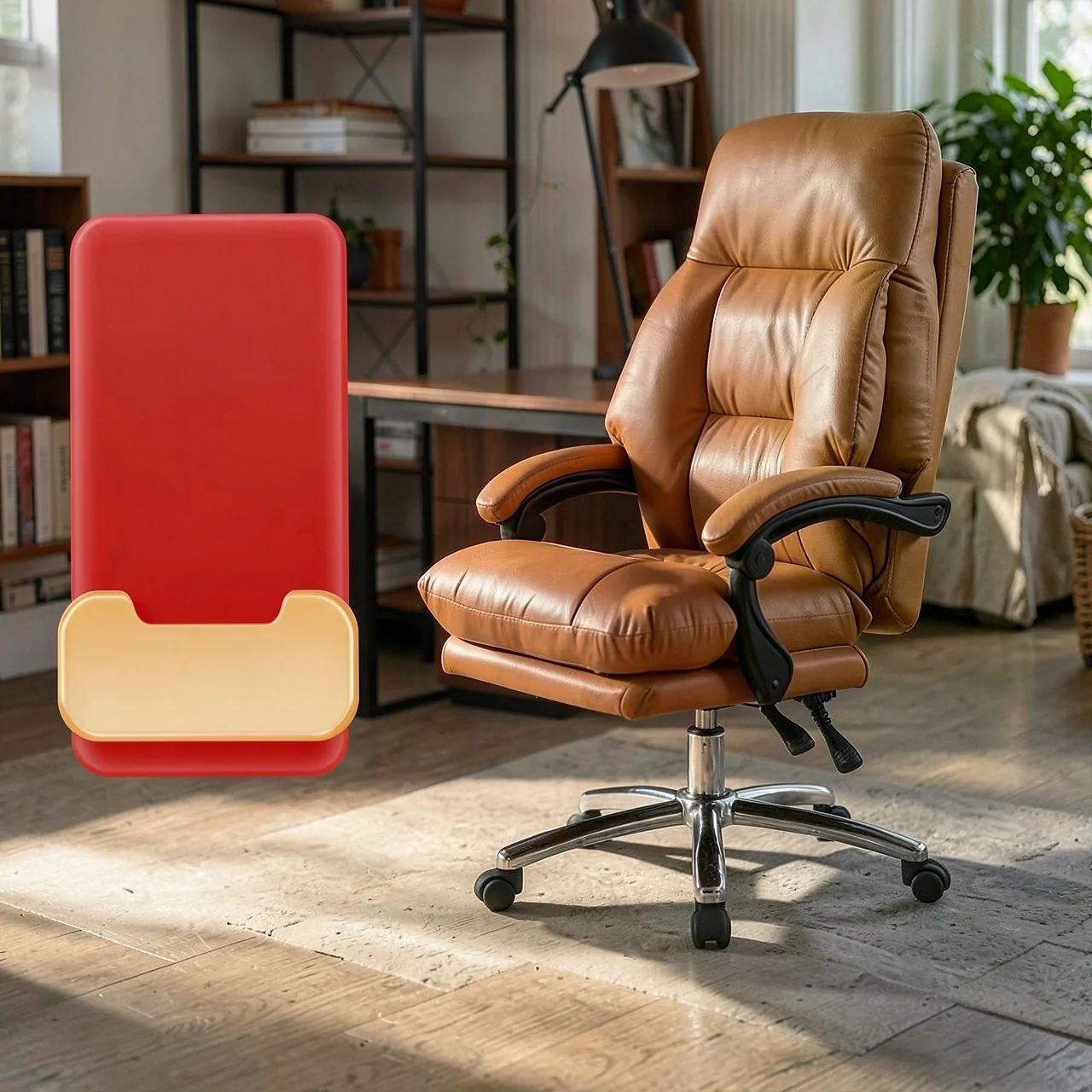 Boss Chair Comfortable Sedentary Leather Computer Chair Home Sleepable Napping Office Chair Double layer Headrest Comfortable Chair