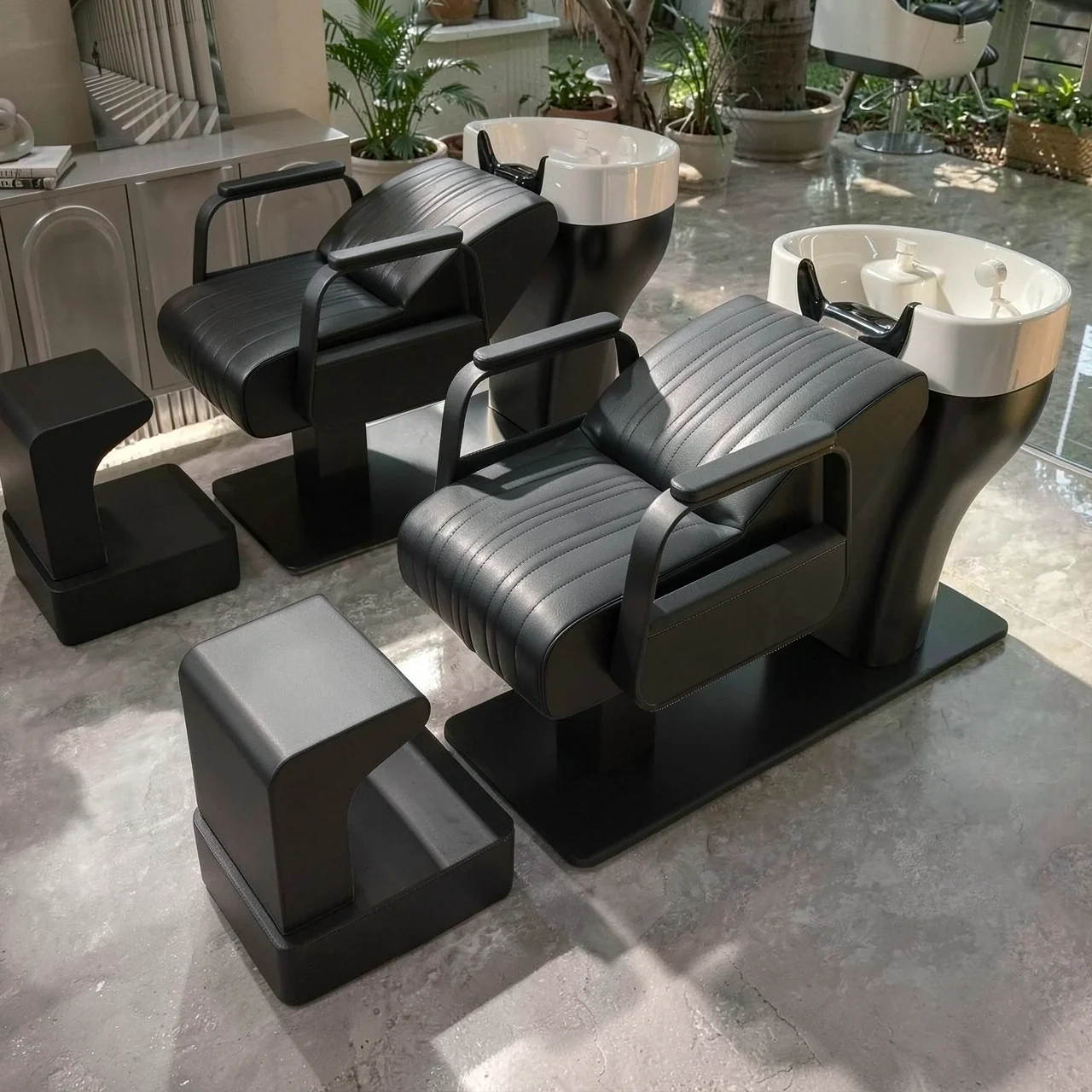 Li Bi shop shampoo bed, hair salon special semi lying flushing bed, high-end stainless steel ceramic deep basin hair salon special