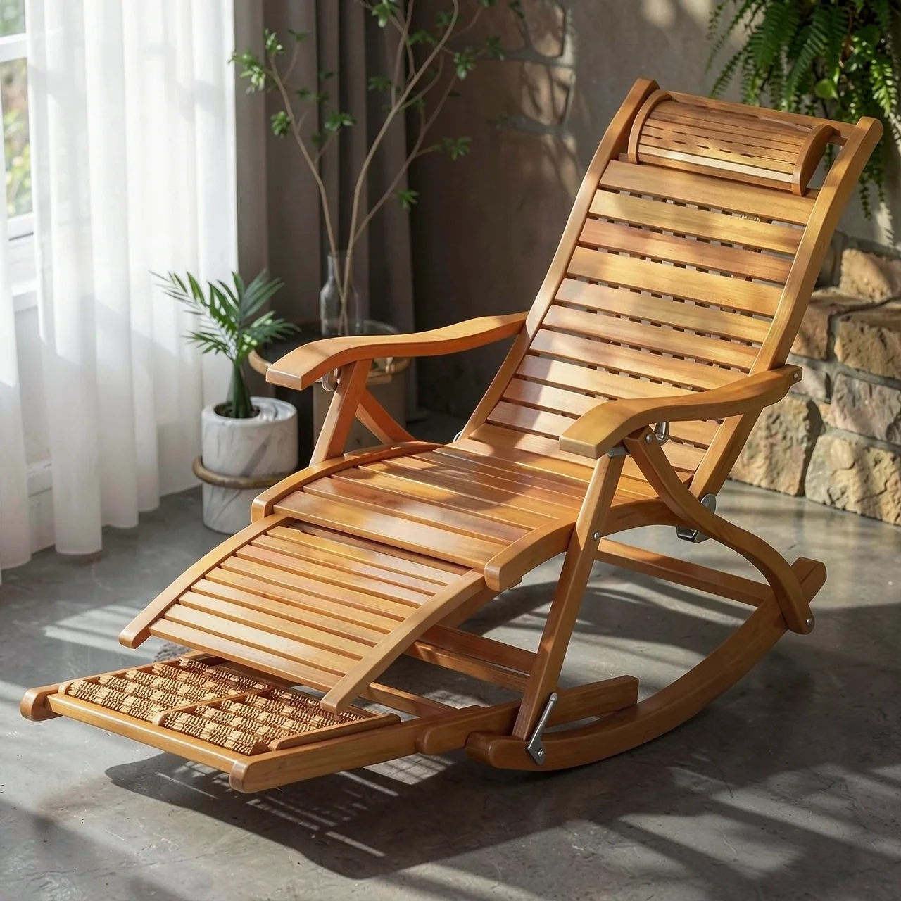 Sitting and lying in the living room, foldable chair for lunch break, adult balcony, home use, leisure rocking chair, lounge chair, rocking chair