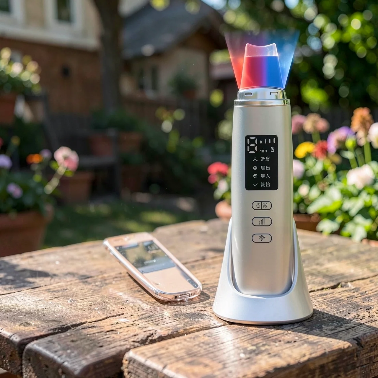 Ультразвуковая лопатка для очистки лица C6 с EMS и LED-терапией