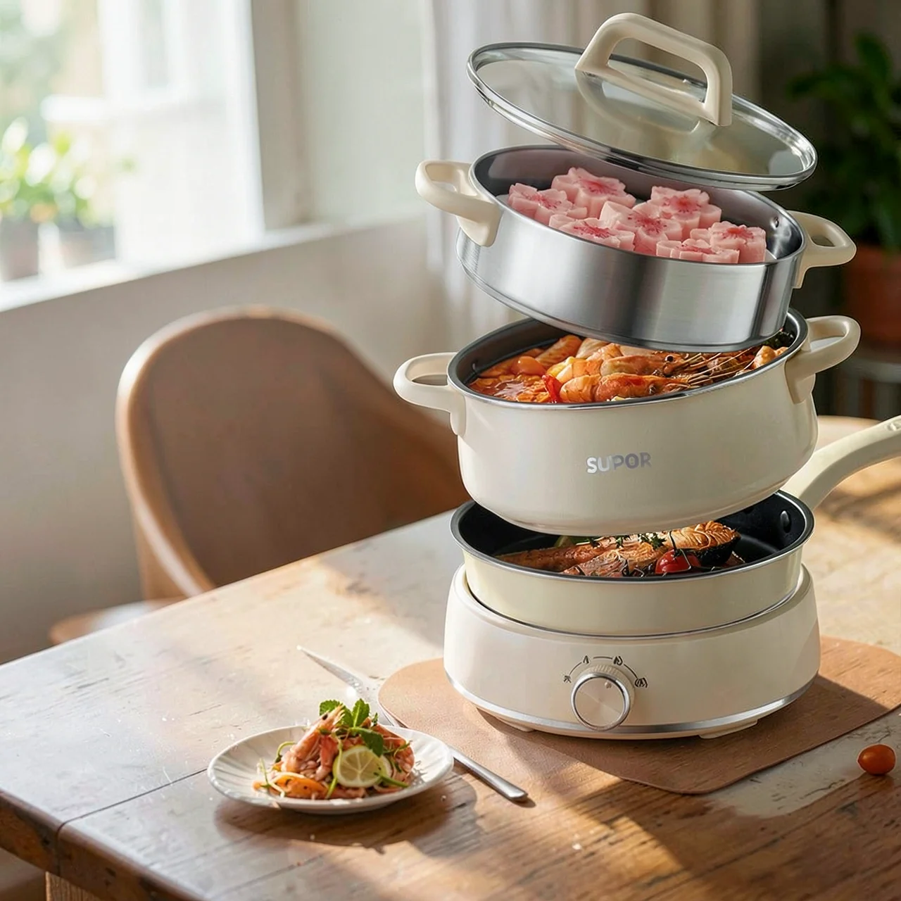 Supor Electric Hot Hot Home Home 6L Многофункциональный сплит -тип электрический атмосфера -Fry Pot Pot Pot Hot Pot 22yk855a/22yk855