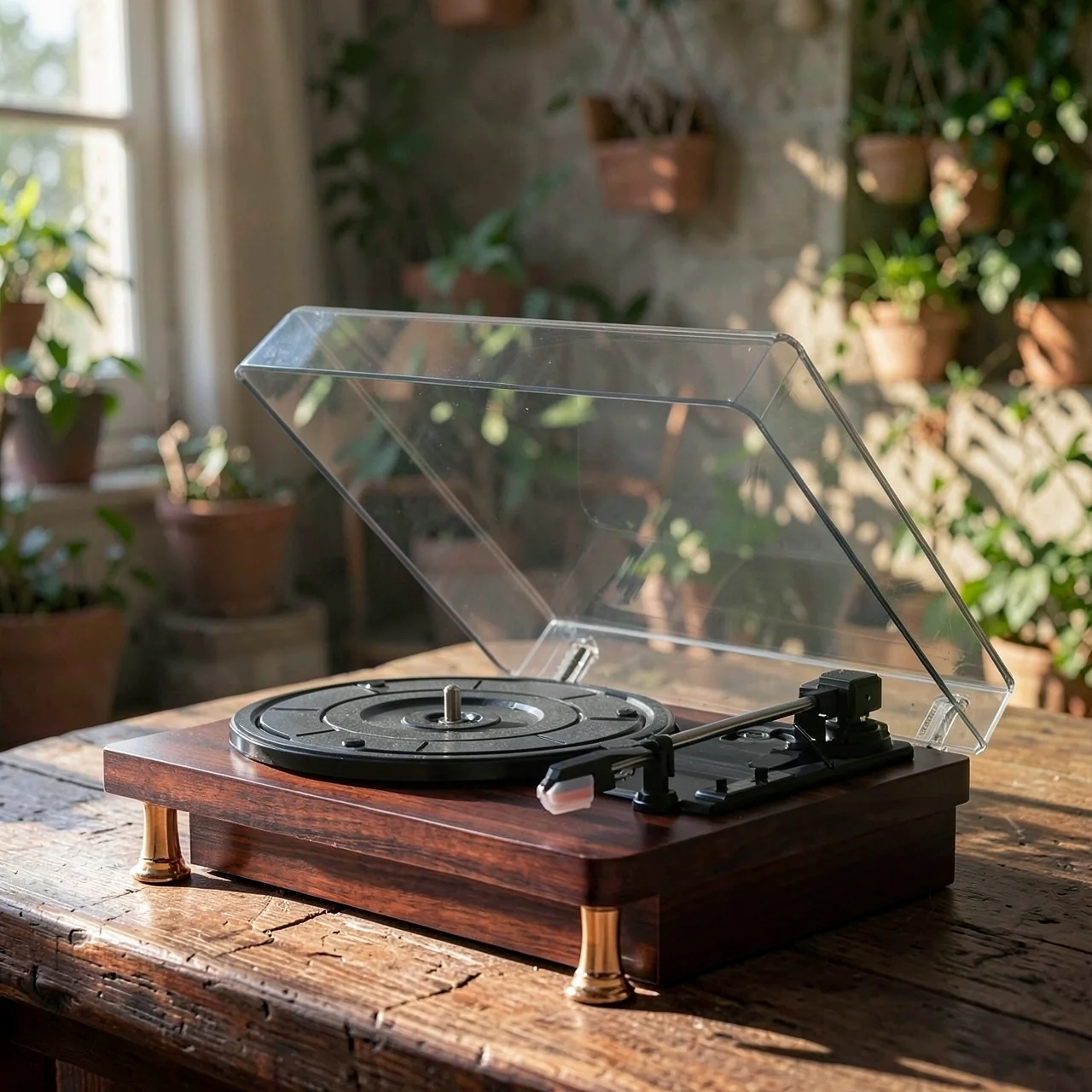 Виниловый проигрыватель ретро-граммофон Mida MDY-1305-1 с Bluetooth