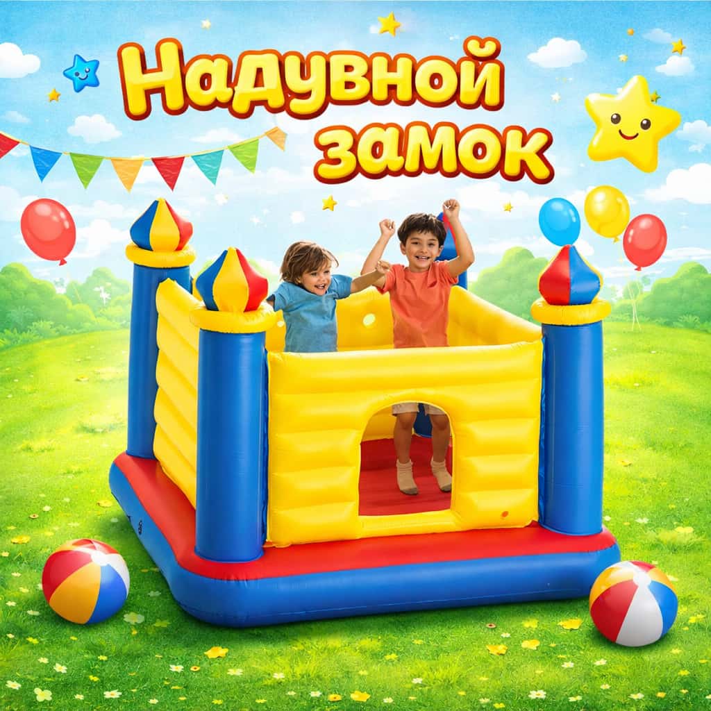 Надувной детский замок из ПВХ кастомизируемый