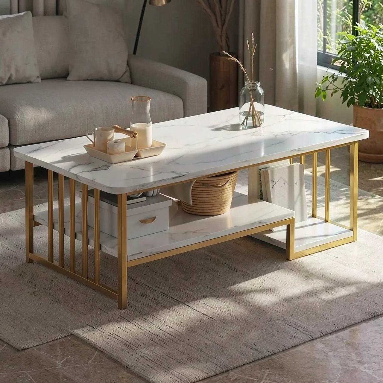 Журнальный столик в стиле Light Luxury Modern
