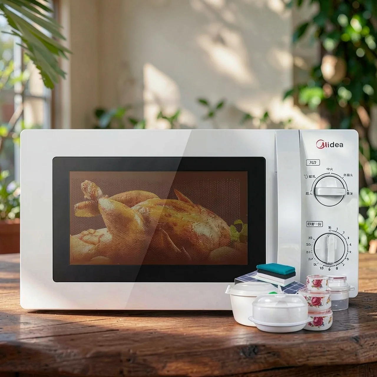 Микроволновая печь Midea M1-L213B механическая с грилем, 20л