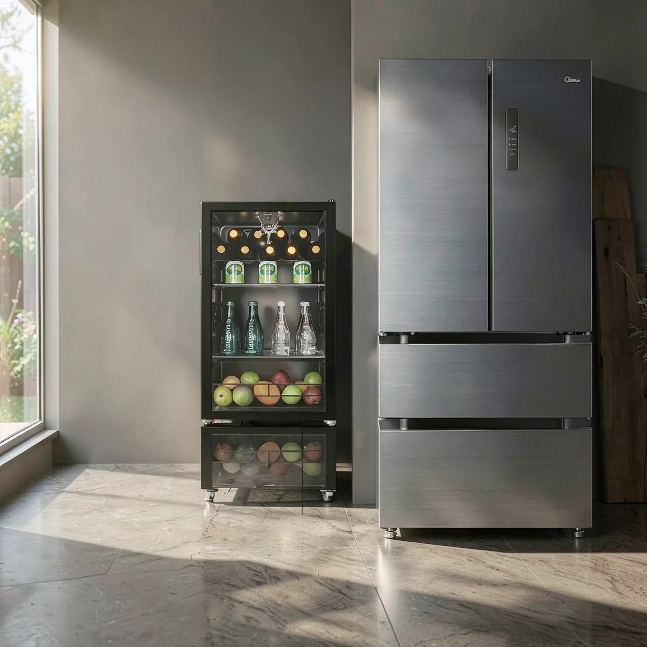 Комплект холодильник и морозильник Midea BCD-508WTPZM(E)+JC-98GM(E) 508Л