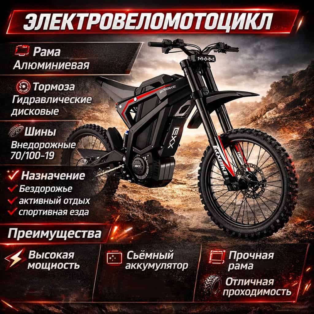 Электрический мотоцикл EKXBike M1